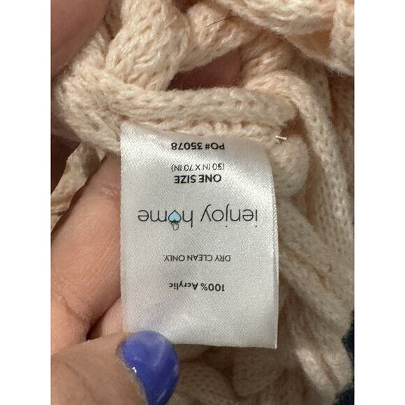 IENJOY HOME Home Collection Premium Chunky Knit Blanket In Blush Pink $199 - Picture 3 of 4